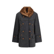 Prada Gray Fleece Wool Coat Prada