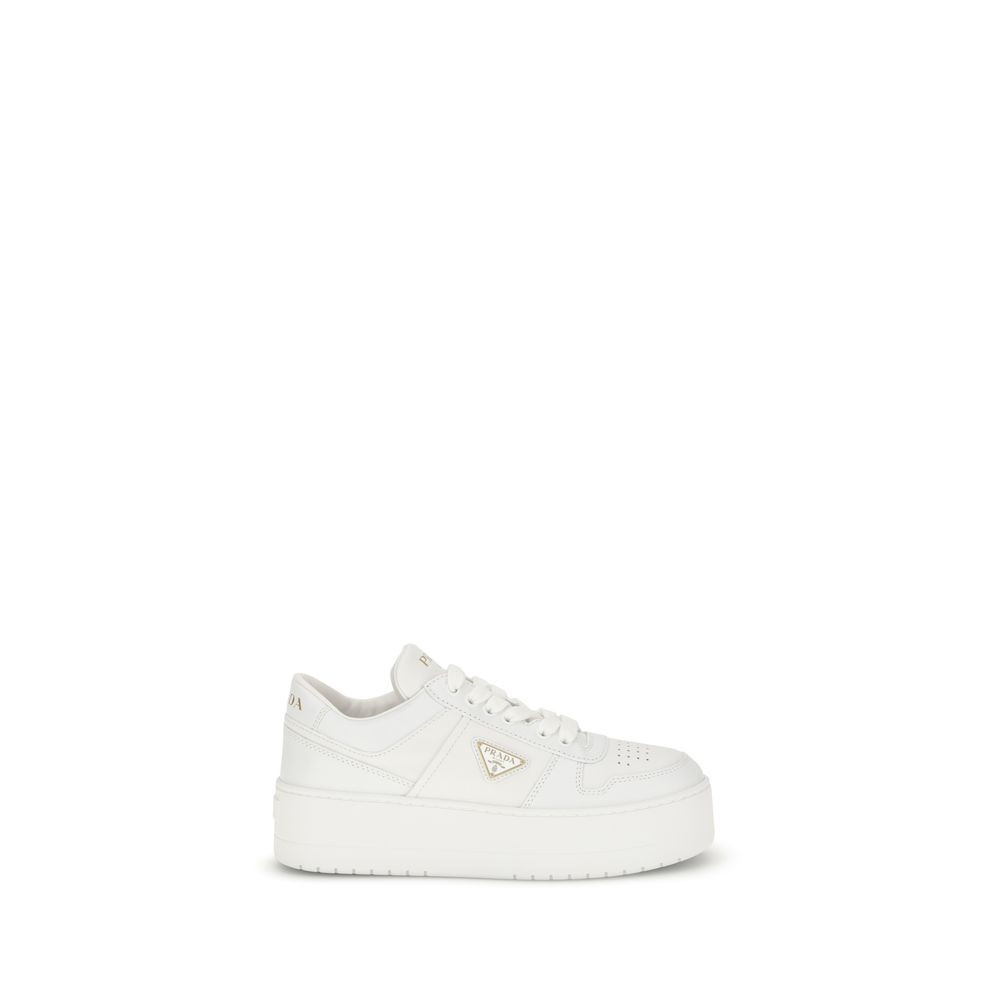 Prada White Calf Leather Bos Taurus Platform Sneakers Prada