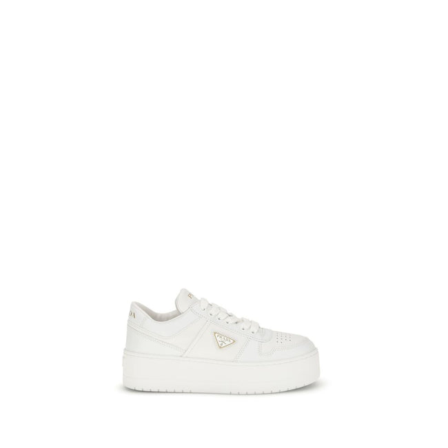 Prada White Calf Leather Bos Taurus Platform Sneakers Prada