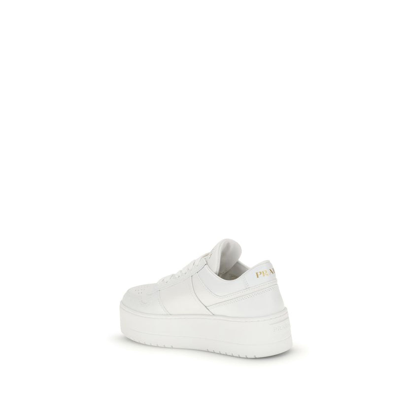 Prada White Calf Leather Bos Taurus Platform Sneakers Prada