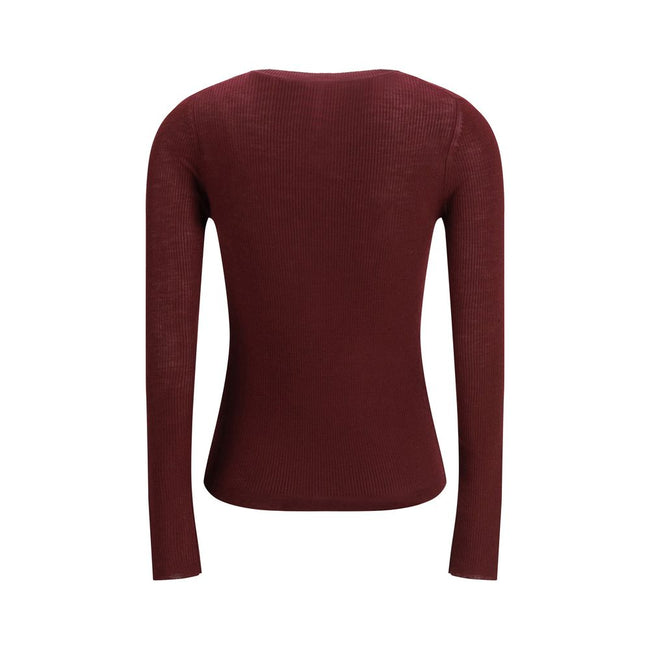Chloé Bordeaux Wool Long Sleeve T-Shirt Chloé