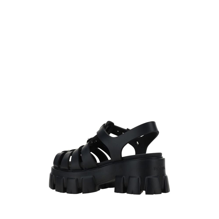 Prada Black Acetate Platform Sandals Prada