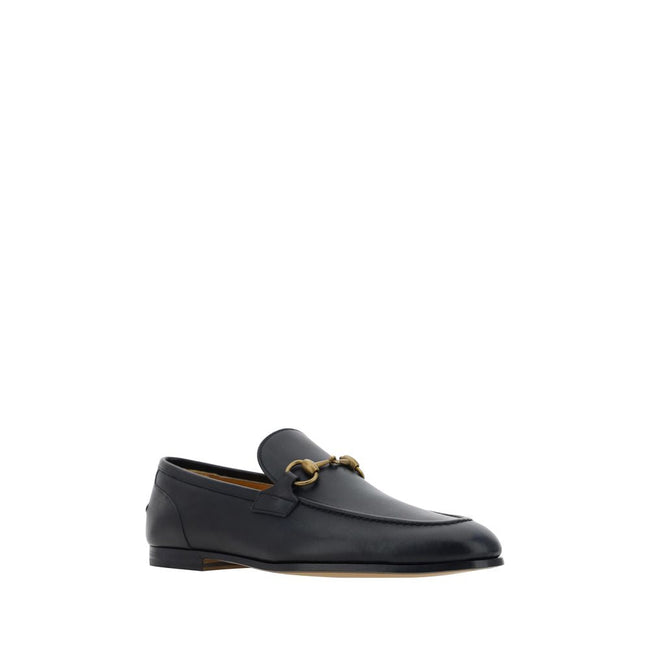 Gucci Black Calf Leather Bos Taurus Slip-On Loafers Gucci