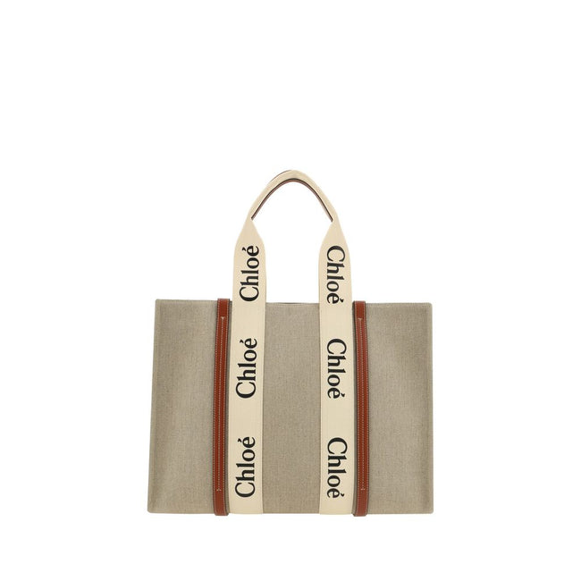 Chloé Beige Linen Shoulder Bag Chloé