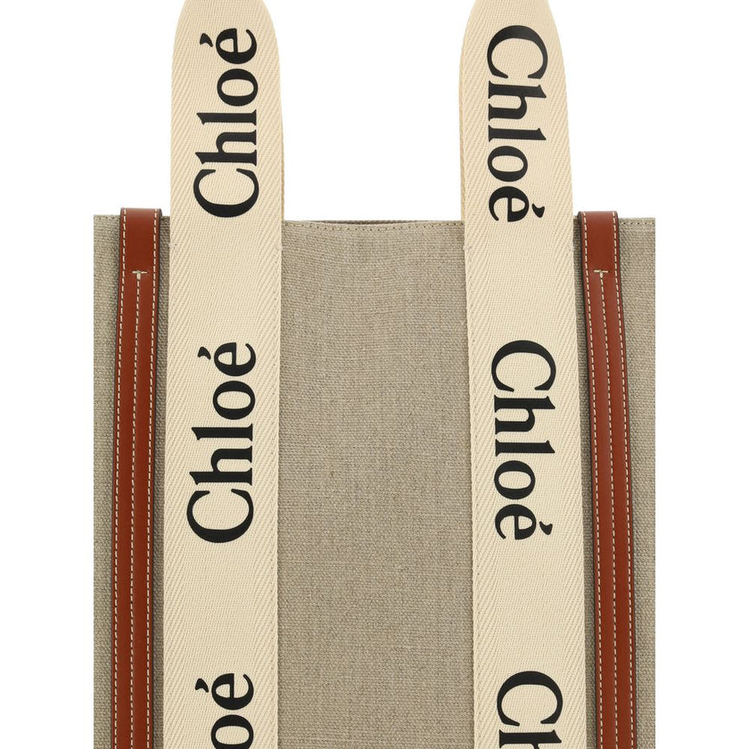 Chloé Beige Linen Shoulder Bag Chloé