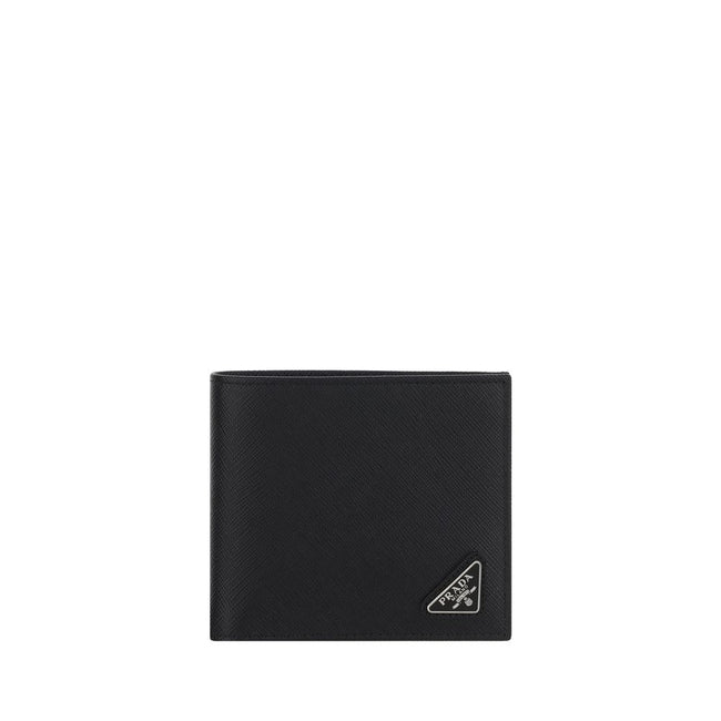 Prada Black Calf Leather Bos Taurus Wallet Prada