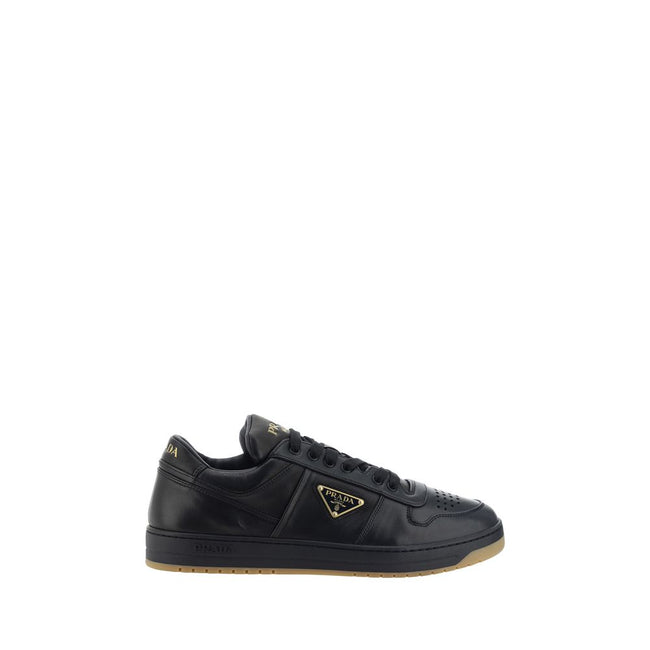 Prada Black Calf Leather Bos Taurus Low Top Sneakers Prada