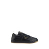 Prada Black Calf Leather Bos Taurus Low Top Sneakers Prada