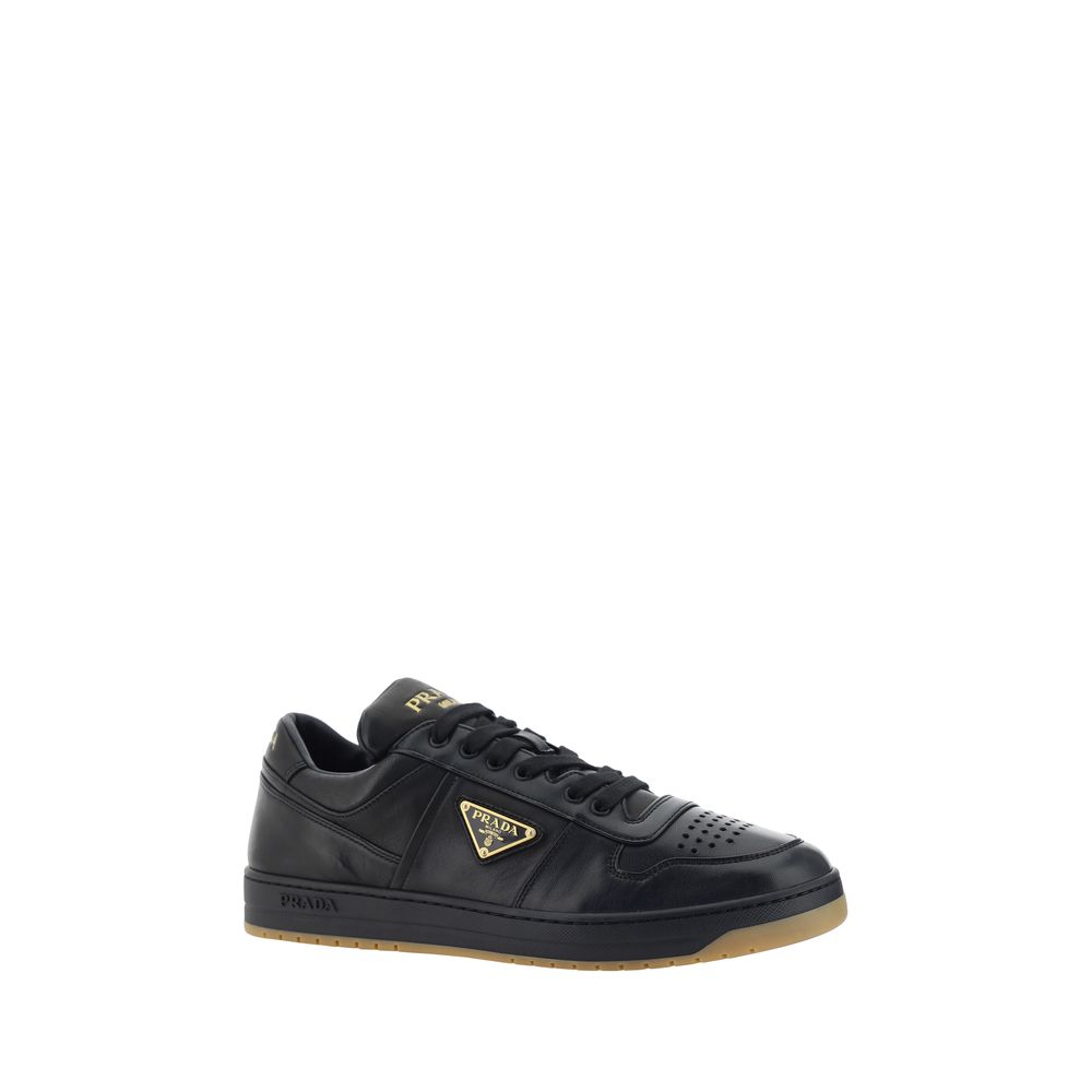 Prada Black Calf Leather Bos Taurus Low Top Sneakers Prada