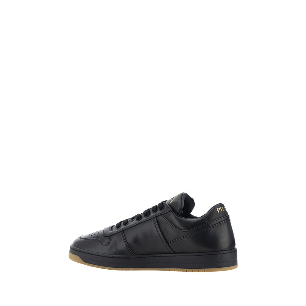 Prada Black Calf Leather Bos Taurus Low Top Sneakers Prada