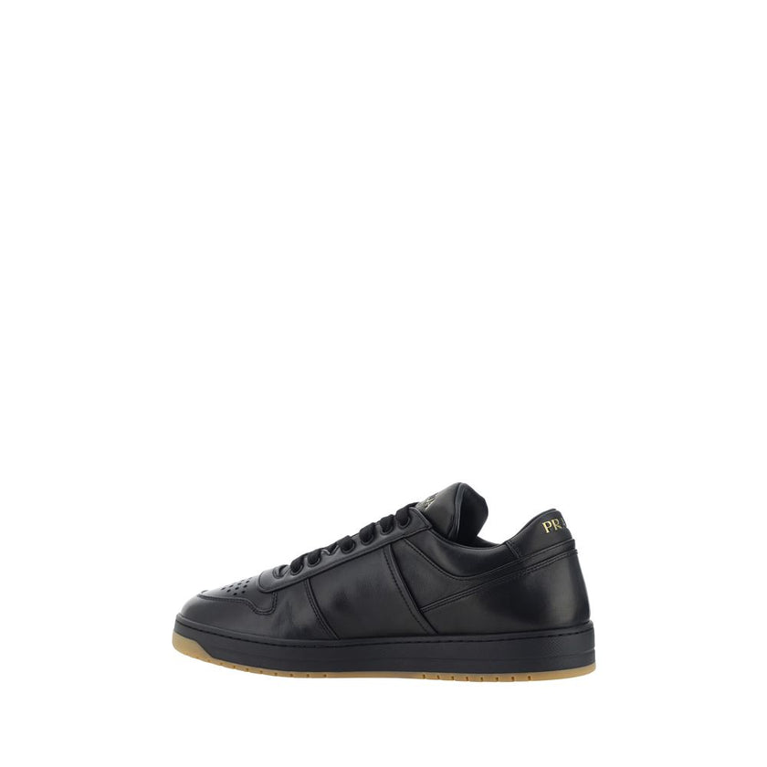 Prada Black Calf Leather Bos Taurus Low Top Sneakers Prada