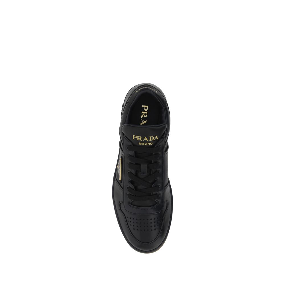 Prada Black Calf Leather Bos Taurus Low Top Sneakers Prada