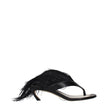 Lanvin Black Leather Flip-Flop Sandals Lanvin