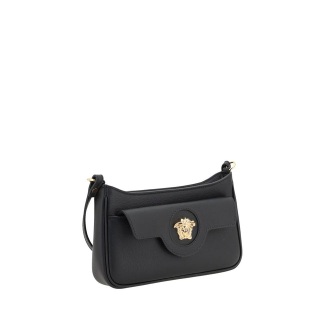 Versace Black Calf Leather Bos Taurus Shoulder Bag Versace