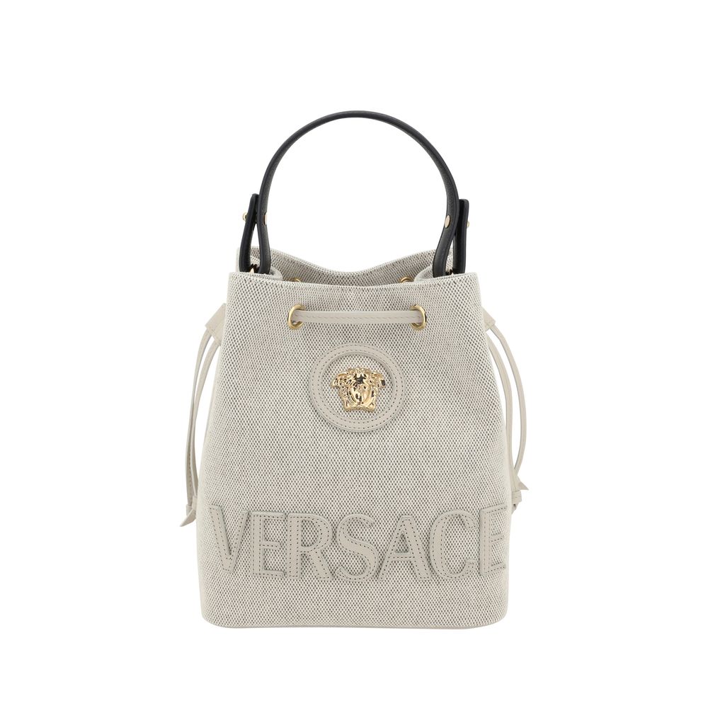 Versace White Fabric Backet Bag Versace
