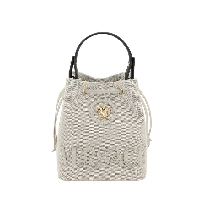 Versace White Fabric Backet Bag Versace