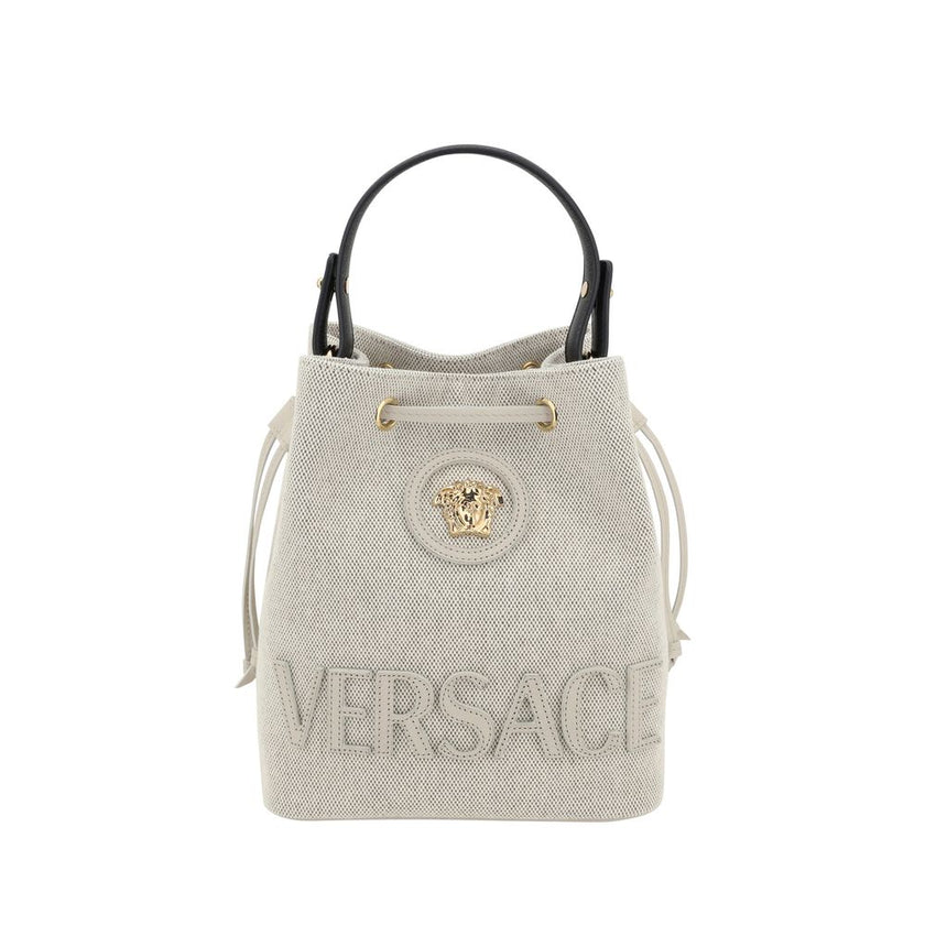 Versace White Fabric Backet Bag Versace