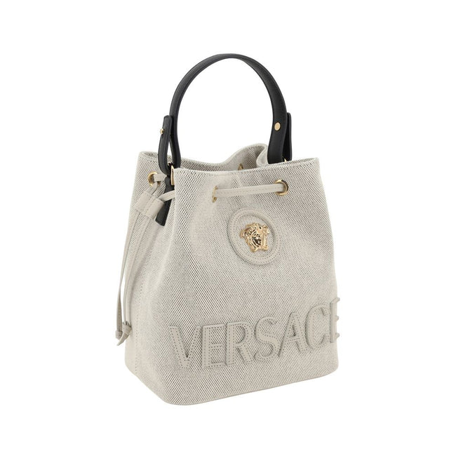 Versace White Fabric Backet Bag Versace