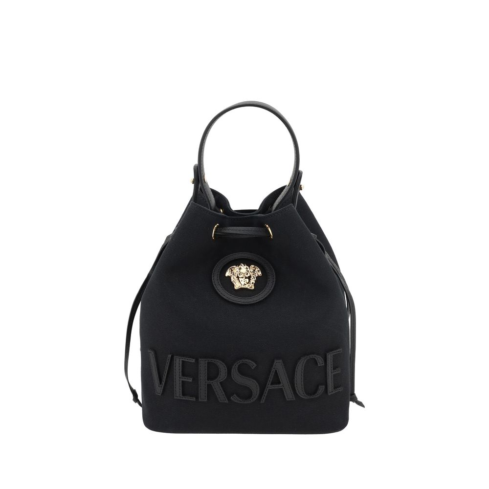 Versace Black Fabric Backet Bag Versace