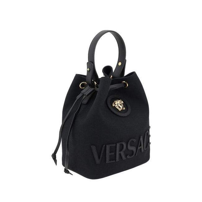 Versace Black Fabric Backet Bag Versace