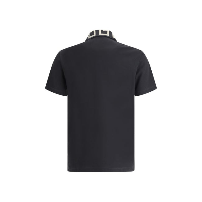 Versace Black Cotton Polo Shirt Versace