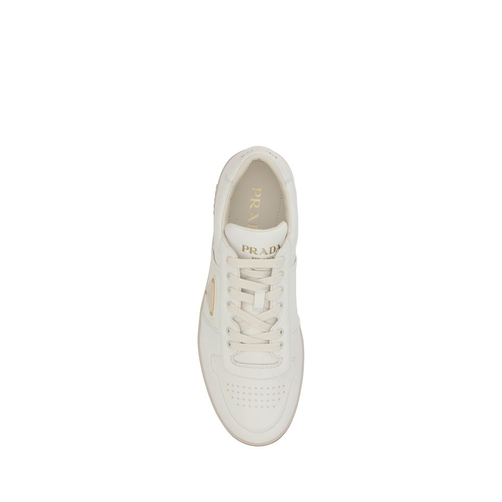 Prada White Calf Leather Bos Taurus Low Top Sneakers Prada