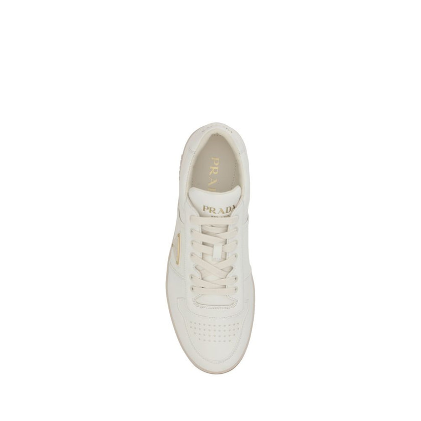 Prada White Calf Leather Bos Taurus Low Top Sneakers Prada
