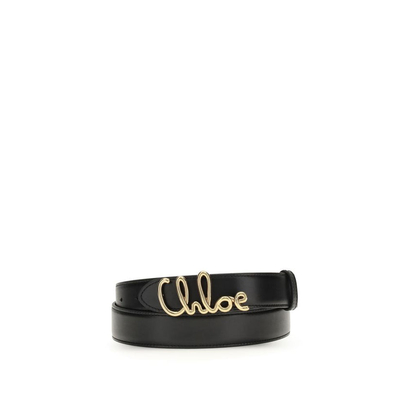 Chloé Black Calf Leather Bos Taurus Regular Belt Chloé
