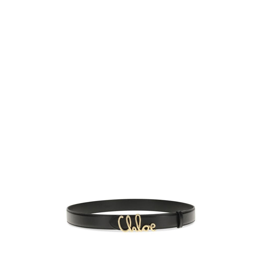 Chloé Black Calf Leather Bos Taurus Regular Belt Chloé