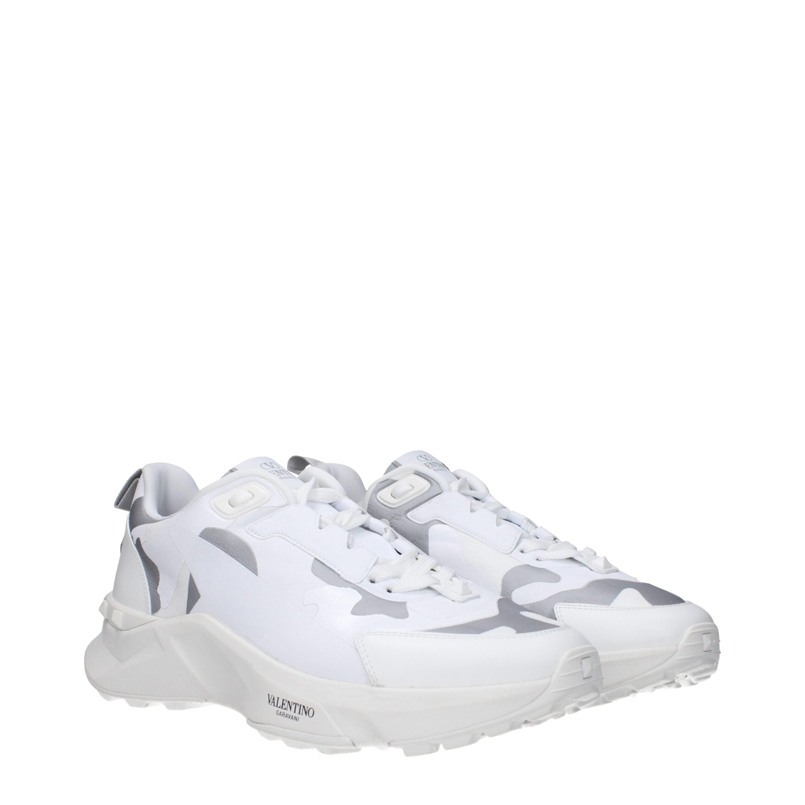Valentino Garavani White Fabric Athletic Sneakers Valentino Garavani