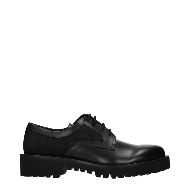 Valentino Garavani Black Leather Oxfords And Derbies Valentino Garavani
