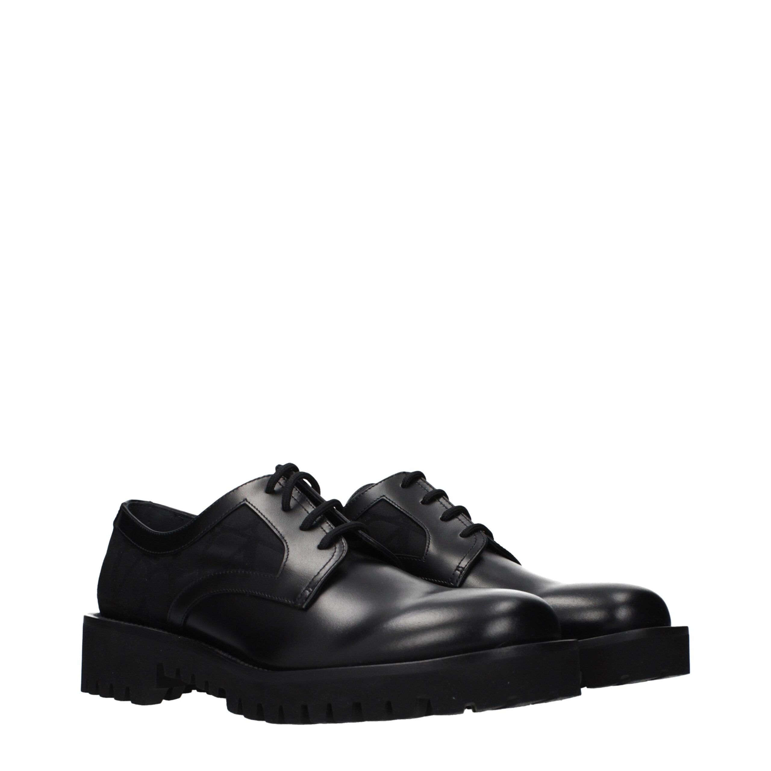 Valentino Garavani Black Leather Oxfords And Derbies Valentino Garavani