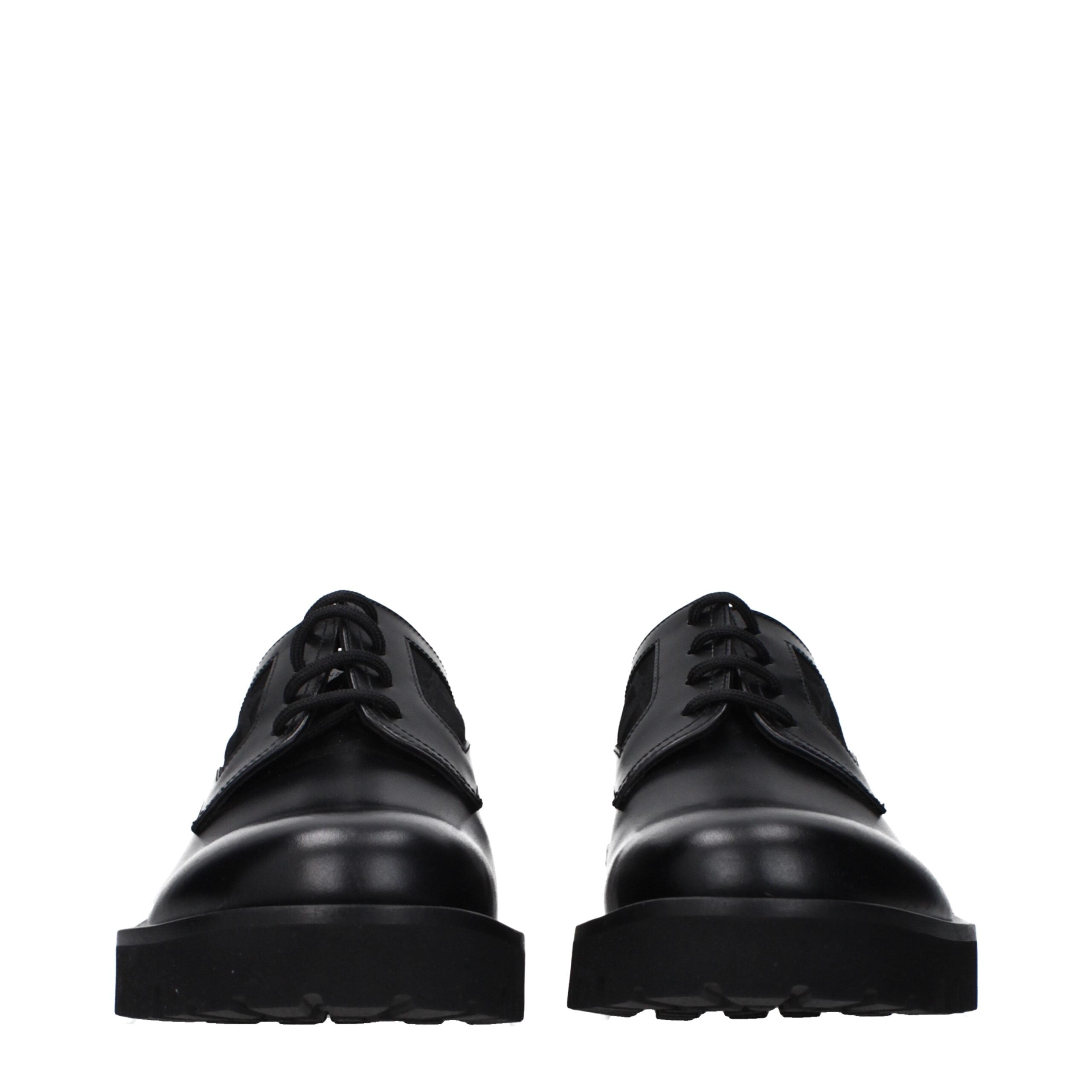 Valentino Garavani Black Leather Oxfords And Derbies Valentino Garavani