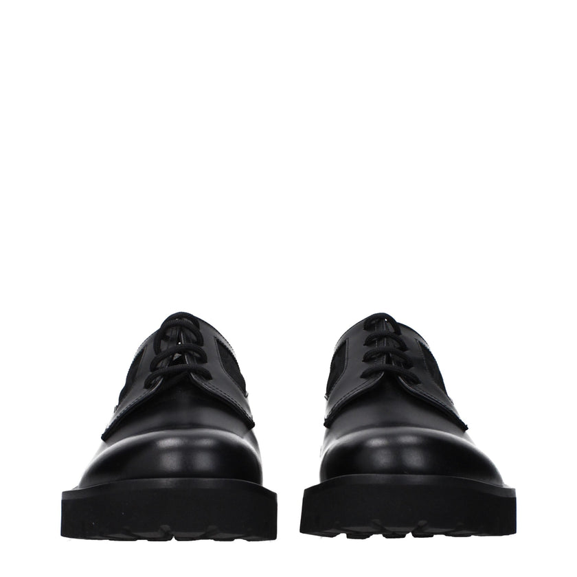 Valentino Garavani Black Leather Oxfords And Derbies Valentino Garavani