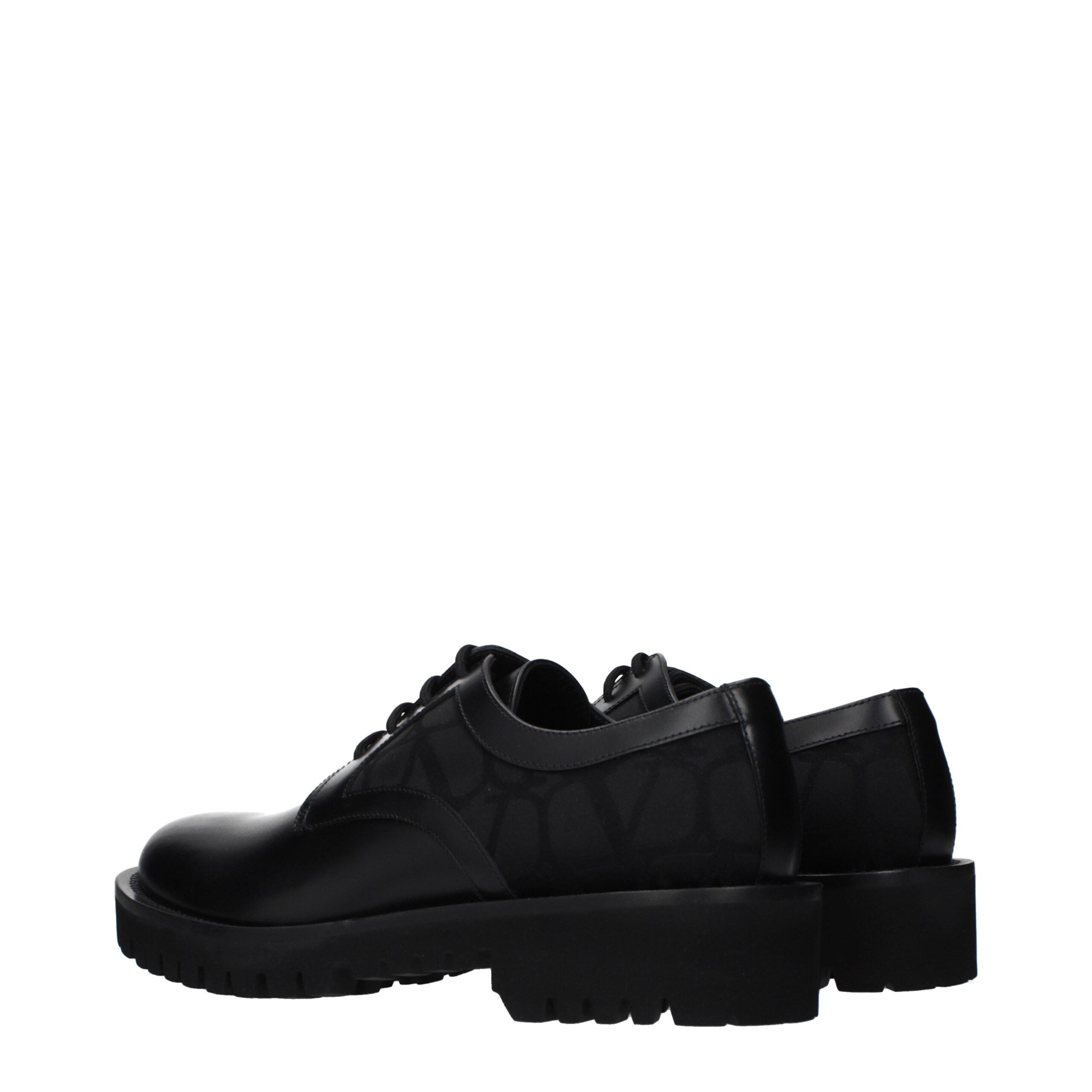 Valentino Garavani Black Leather Oxfords And Derbies Valentino Garavani