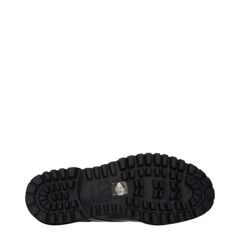 Valentino Garavani Black Leather Oxfords And Derbies Valentino Garavani