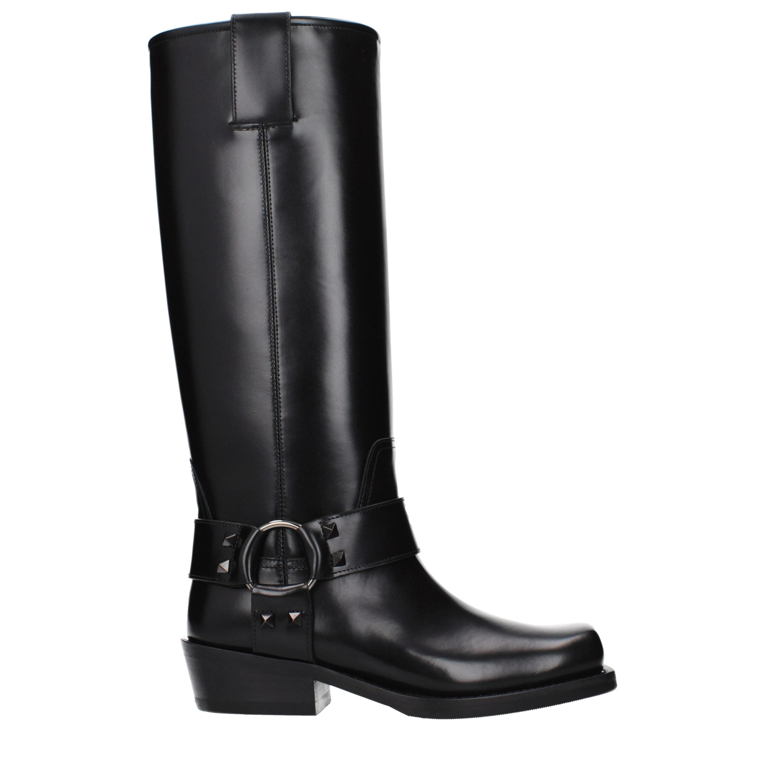 Valentino Garavani Black Leather Boots Valentino Garavani