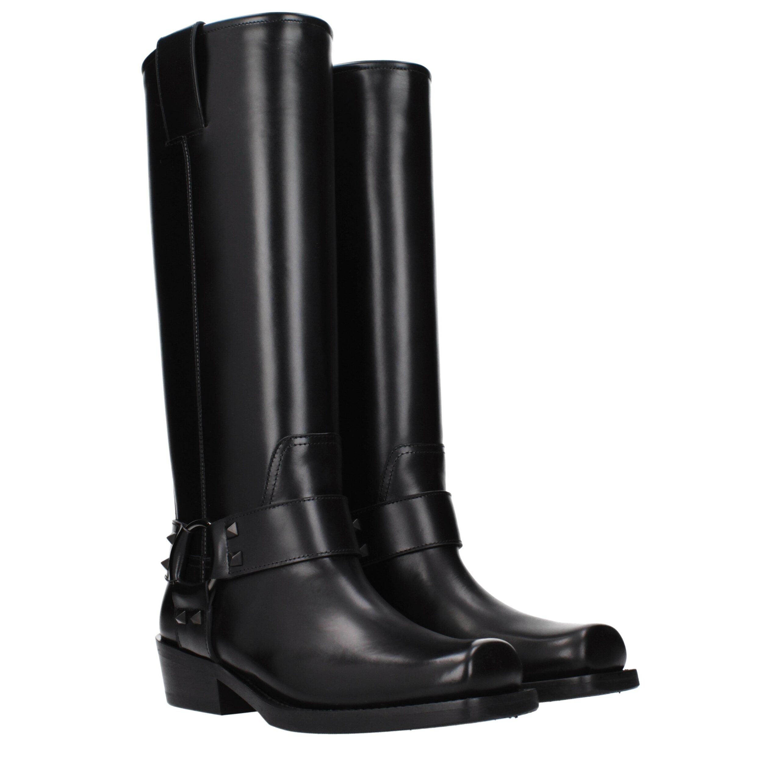 Valentino Garavani Black Leather Boots Valentino Garavani