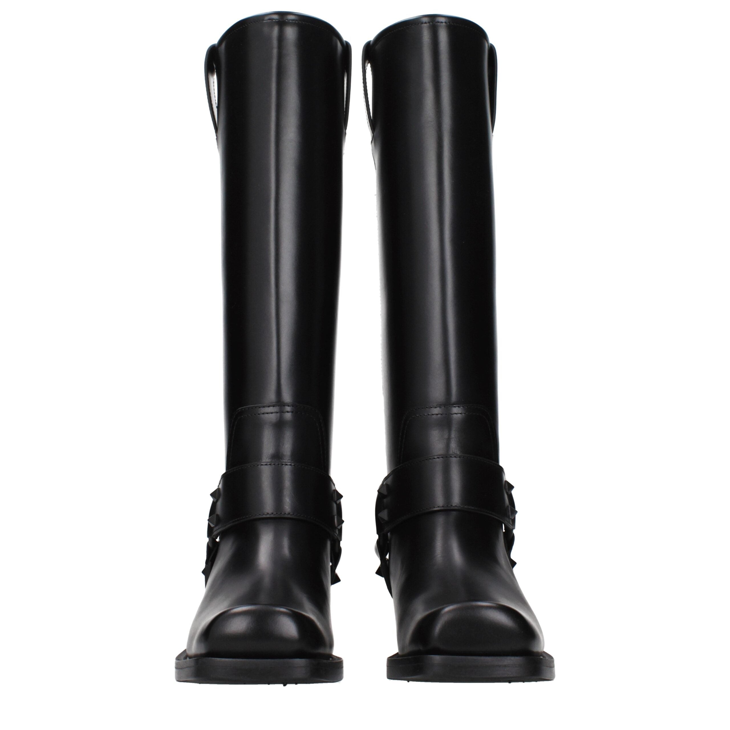 Valentino Garavani Black Leather Boots Valentino Garavani