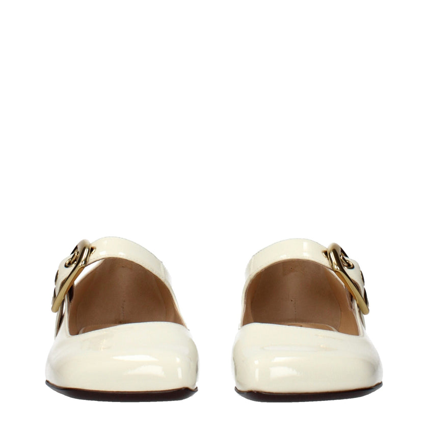 Chloé Beige Leather Ballet Flats Chloé