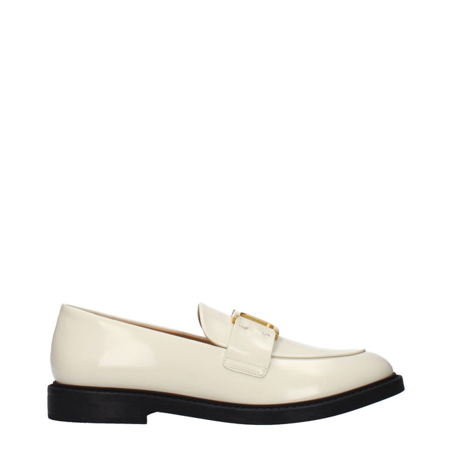 Chloé Beige Leather Slip-On Loafers Chloé