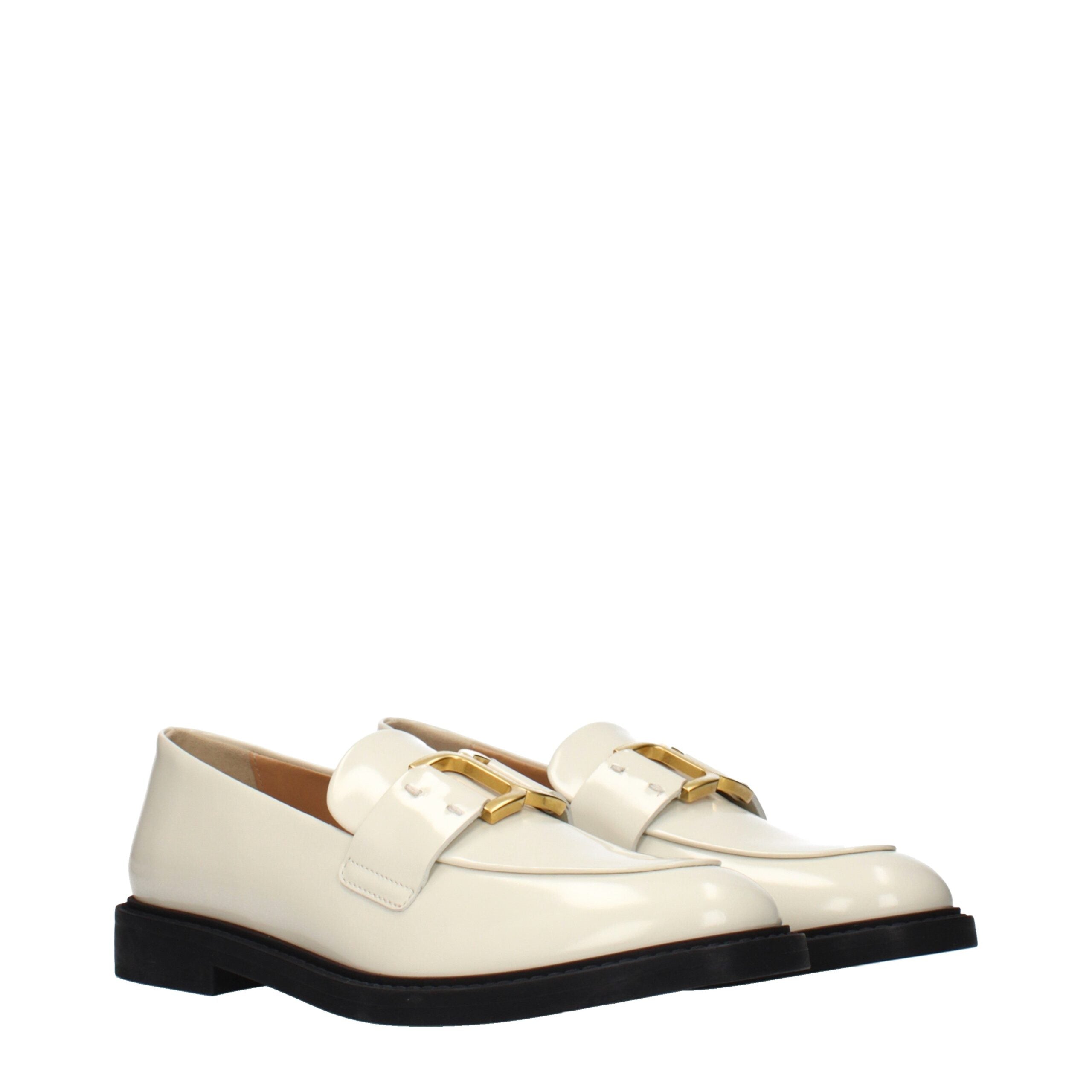 Chloé Beige Leather Slip-On Loafers Chloé