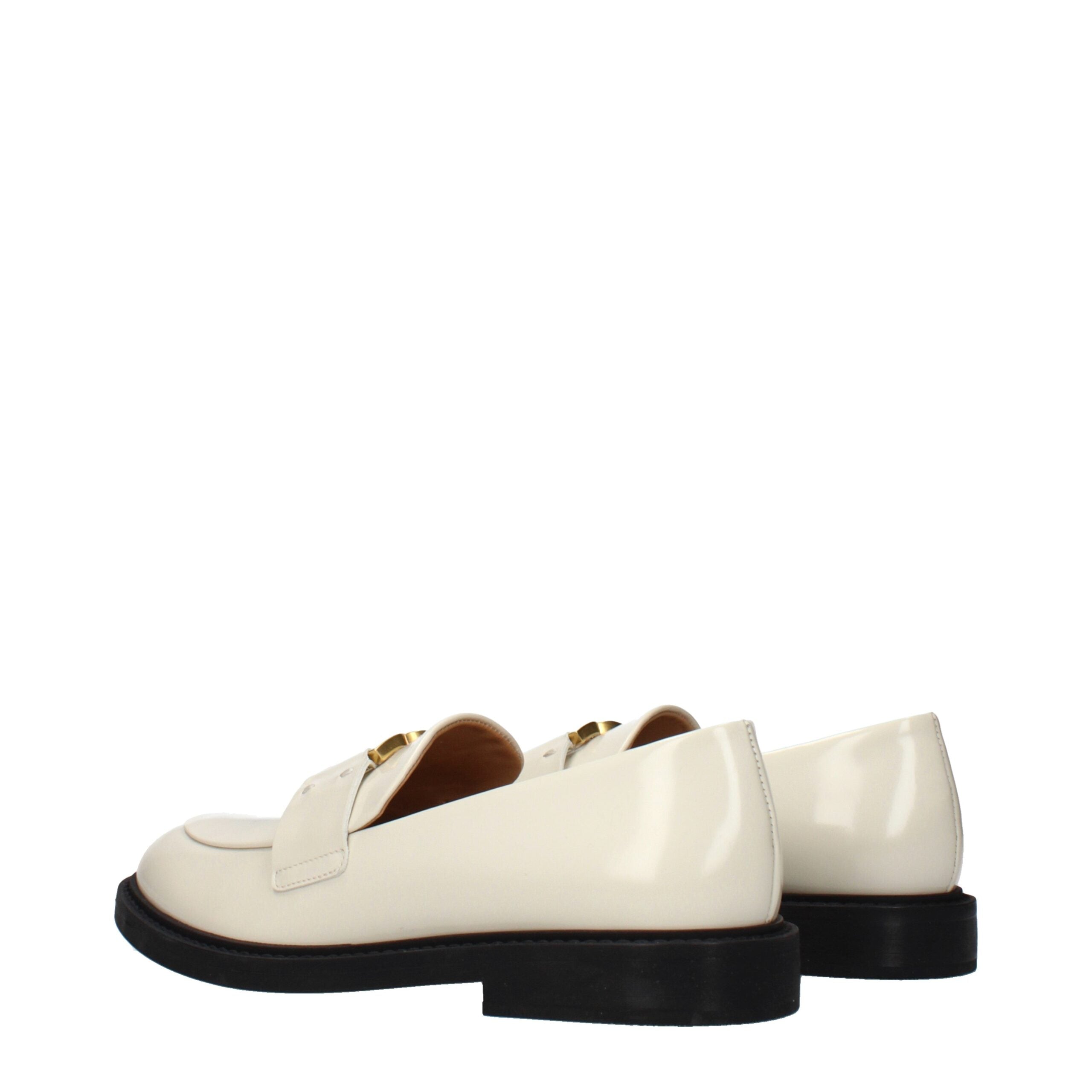 Chloé Beige Leather Slip-On Loafers Chloé