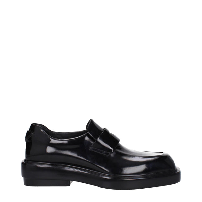 Prada Black Leather Slip-On Loafers Prada