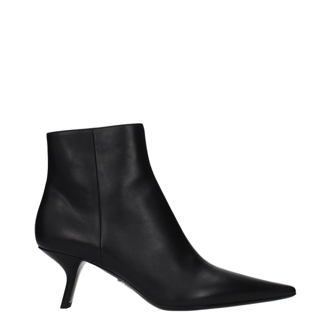 Prada Black Leather Ankle Boots Prada