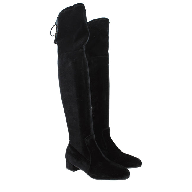 Prada Black Velvet Over The Knee Prada
