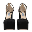 Prada Black Satin Platform Pumps