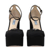 Prada Black Satin Platform Pumps