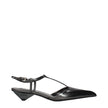 Prada Gray Leather Flat Sandals