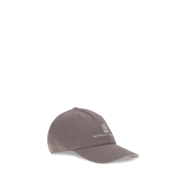 Brunello Cucinelli Brown Cotton Cap (Baseball Hat) Brunello Cucinelli